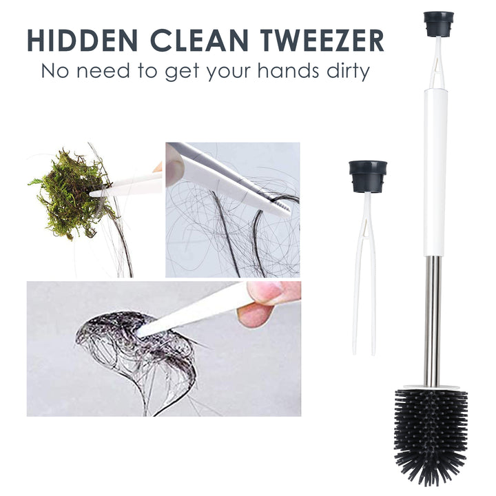 Sonnewelt Silicone Toilet Brush Sterile Stainless Steel 2 in 1