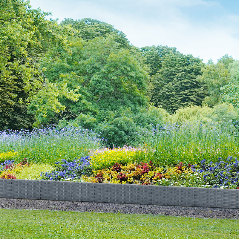 Sonnewelt Rasenkante Gartenpalisade Rattan-Optik