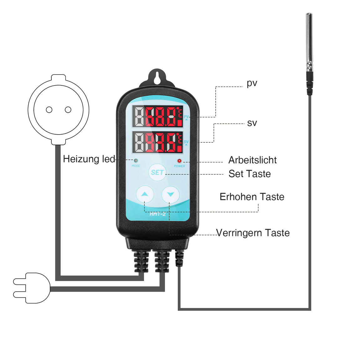 Sonnewelt temperature controller with sensor 230V thermostats