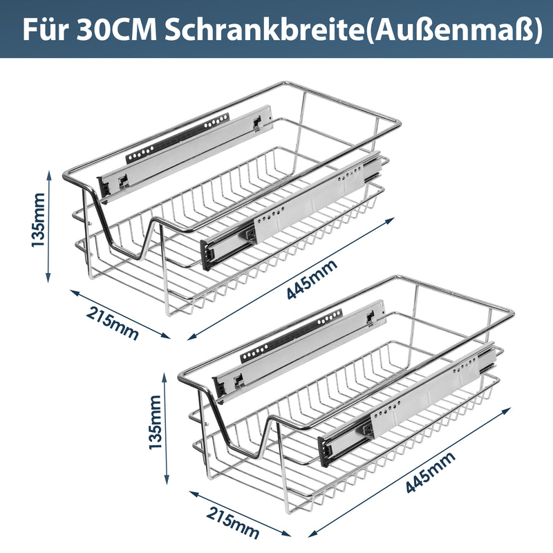 Sonnewelt Küchenschublade Teleskopschublade Metall 2 Stück