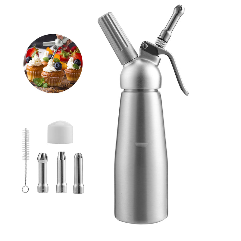 Sonnewelt cream dispenser aluminum with 3 nozzles 500ml