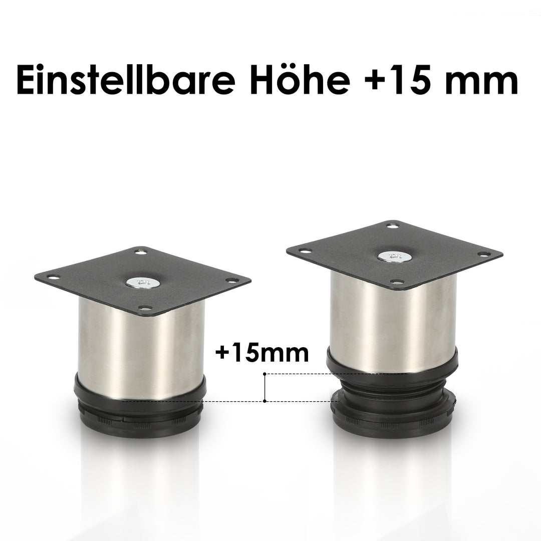 Sonnewelt 4er Set Möbelfüße Edelstahl Verstellbare