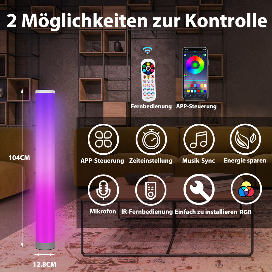 Sonnewelt 2X LED Stehlampe RGB Dimmbar mit Fernbedienung 6W