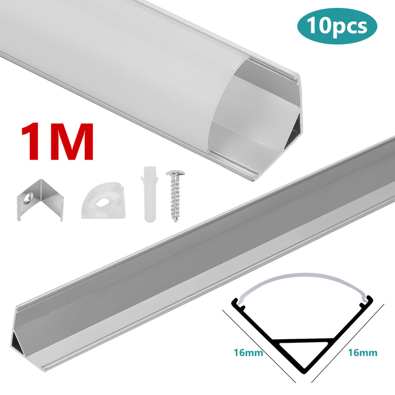 Sonnewelt 10x 1m LED Profil Aluminium V-Form für LED Stripes