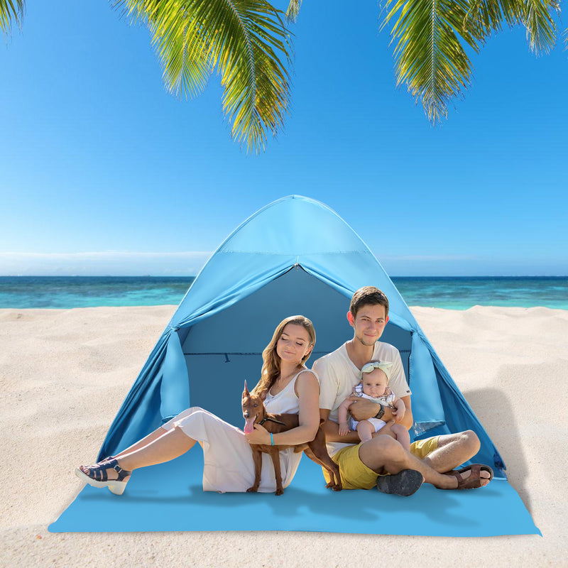 Sonnewelt Strandmuschel Pop Up Zelt UV-Schutz mit Vorhang