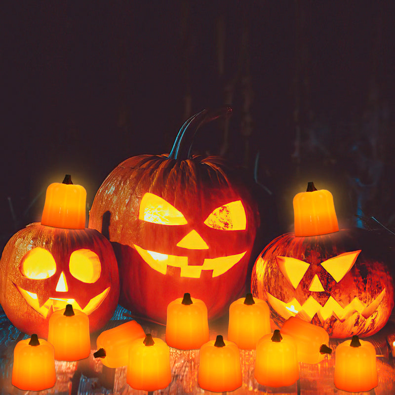 Sonnewelt LED Kürbis Teelichter 12Pcs Halloween licht