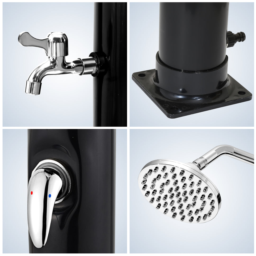 Sonnewelt solar shower with shower head and foot shower 20L
