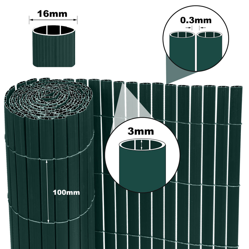Sonnewelt PVC Sichtschutzmatte mit Kabelbindern Doppelte Verstärkung