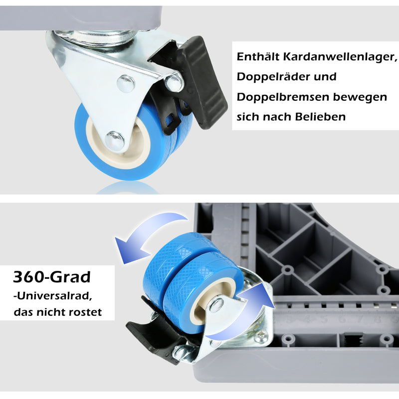 Sonnewelt Waschmaschine Sockel Untergestell mit 8 Füße & 4 Räder