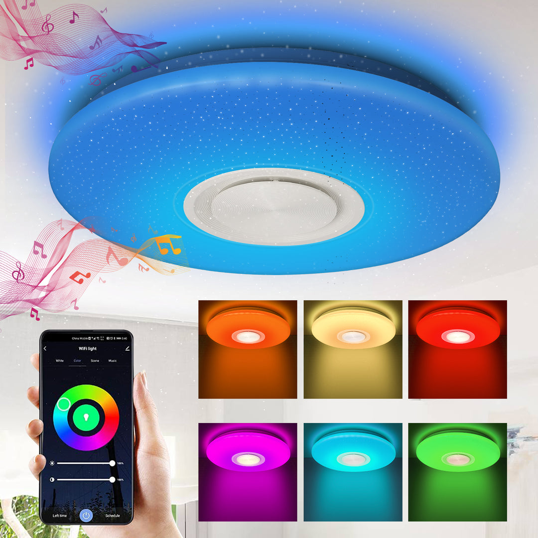 Sonnewelt Led Deckenlampe 36W Dimmbar RGB Bluetooth APP Steuerung