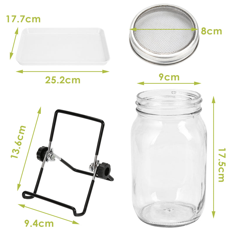 Sonnewelt 2er Sprossenglas Keimglas mit Deckel & Sieb