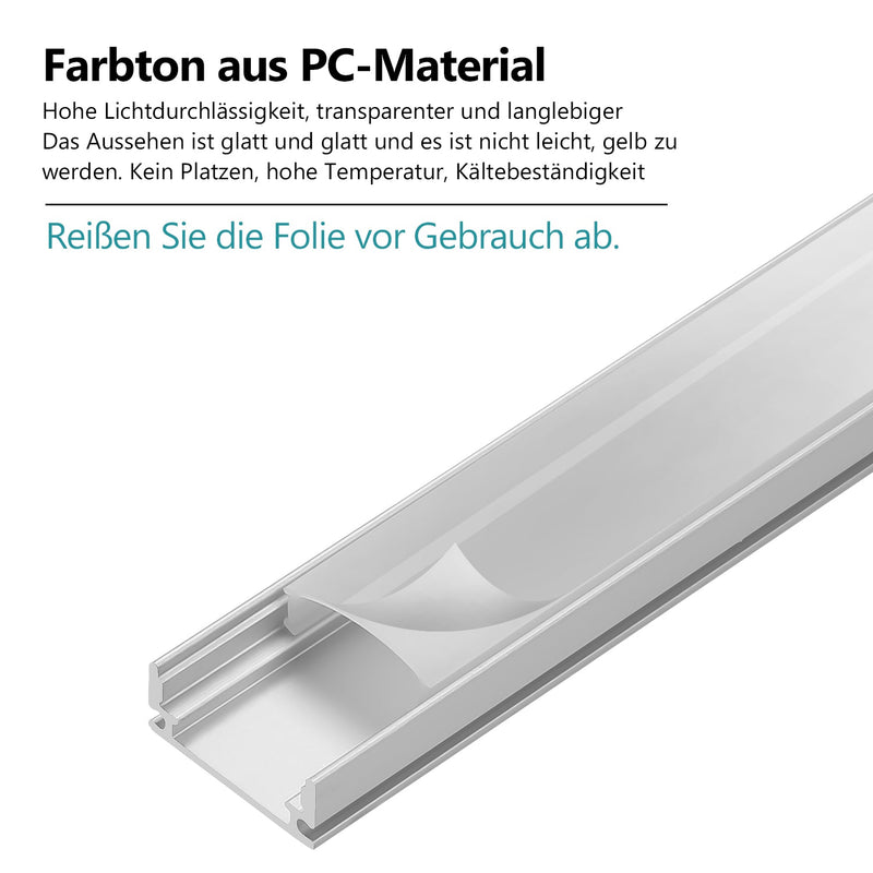 Sonnewelt 10x 1m LED Profil Aluminium U-Form für LED Stripes