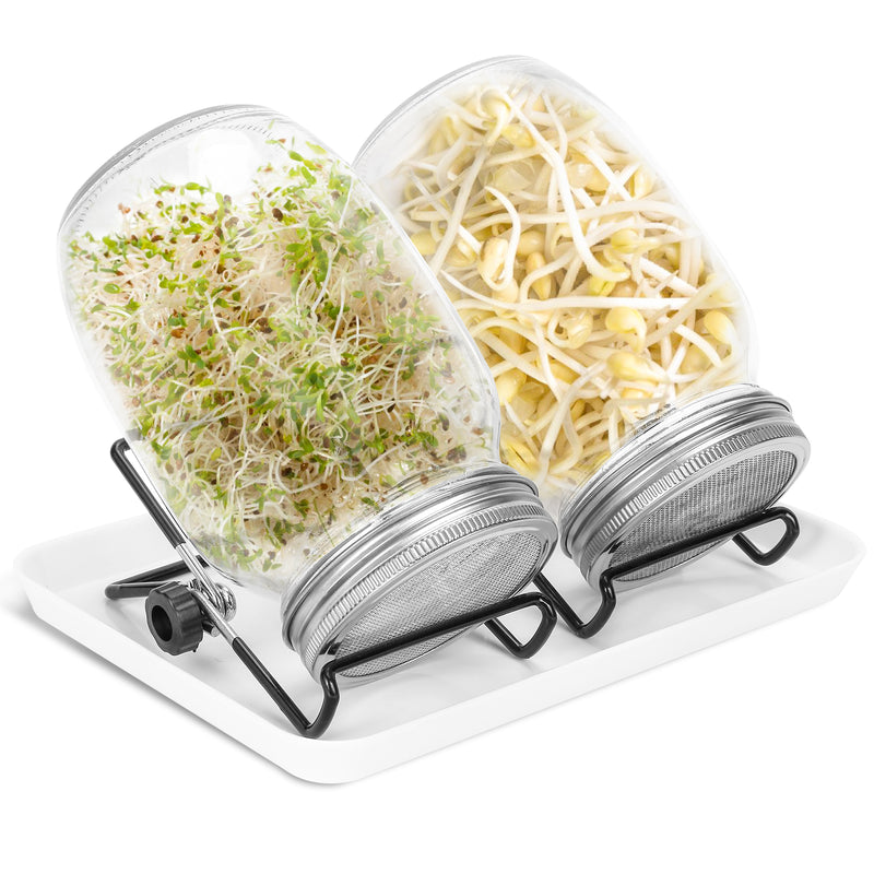 Sonnewelt 2er Sprossenglas Keimglas mit Deckel & Sieb