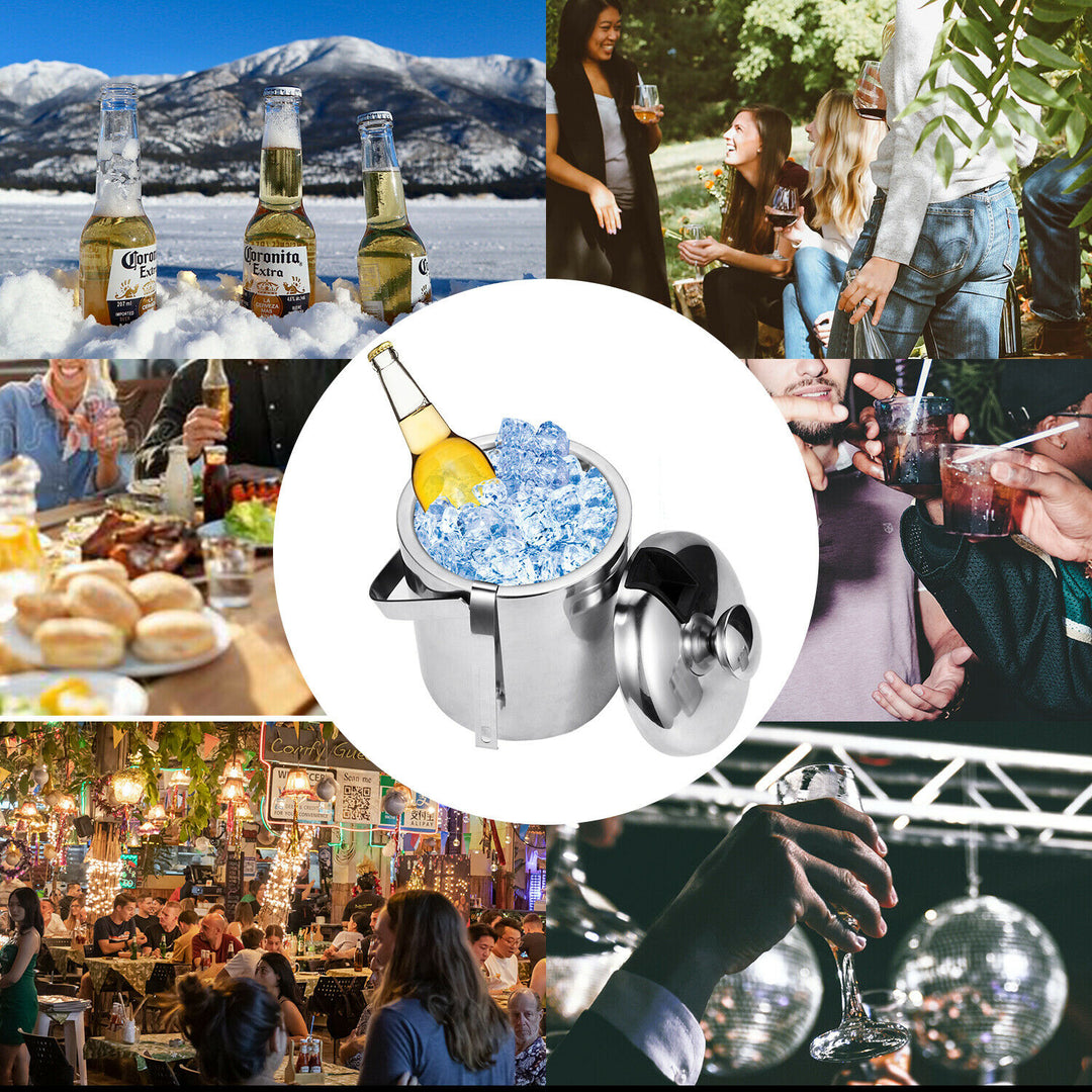 Sonnewelt Eiskühler Eiseimer Edelstahl mit Deckel