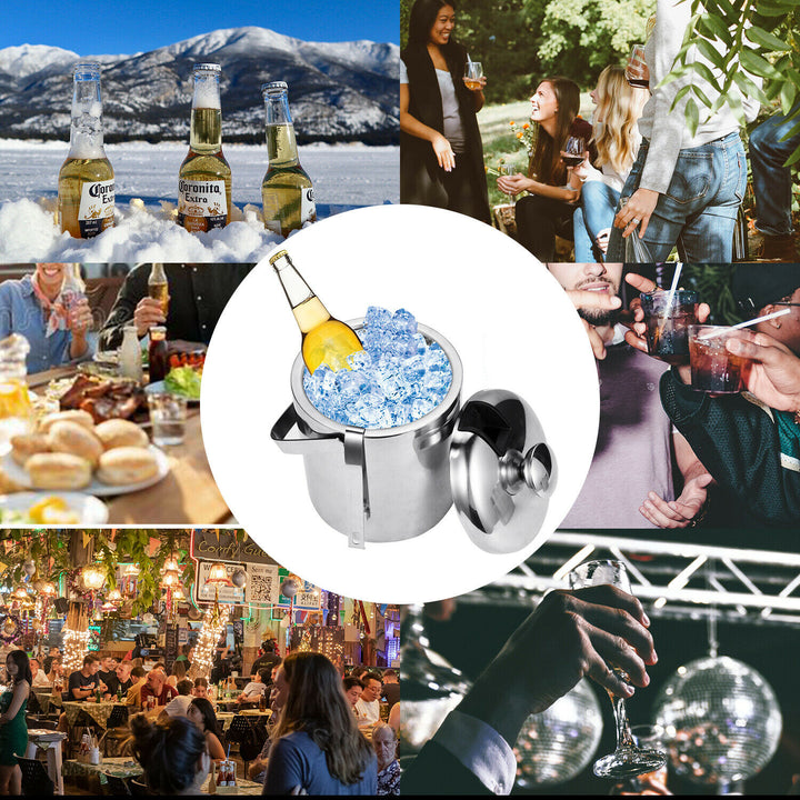 Sonnewelt Eiskühler Eiseimer Edelstahl mit Deckel