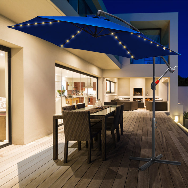 Sonnewelt Ampelschirm Sonnenschirm Ø300cm Ø350cm mit LED Solar