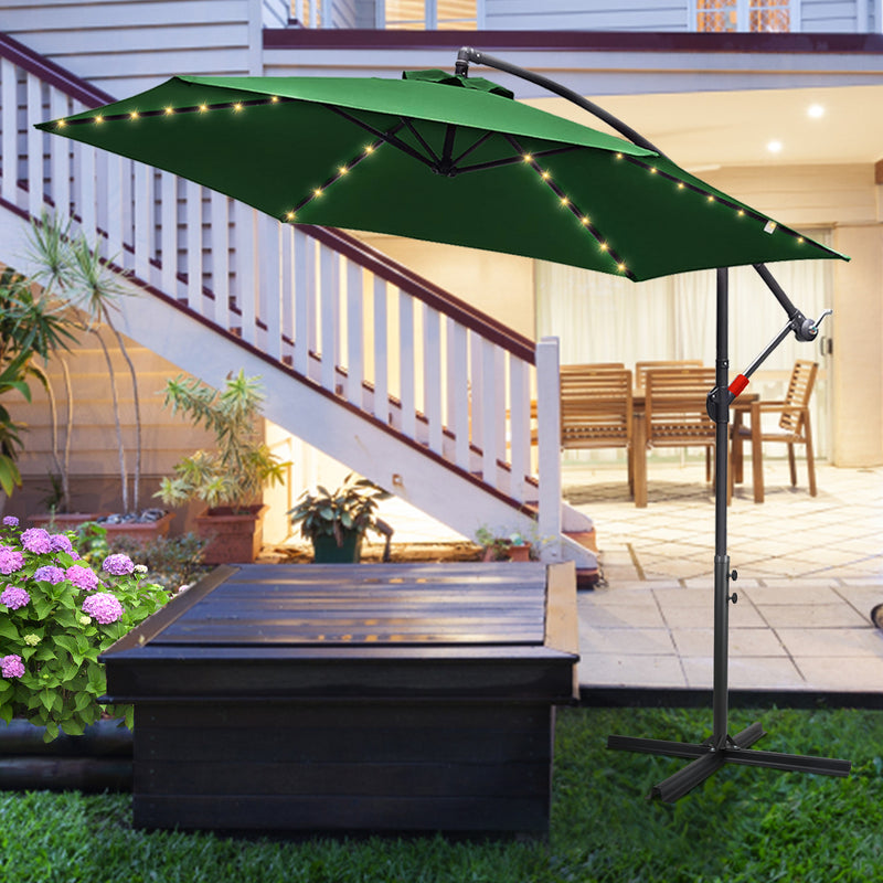 Sonnewelt Ampelschirm Sonnenschirm Ø300cm Ø350cm mit LED Solar