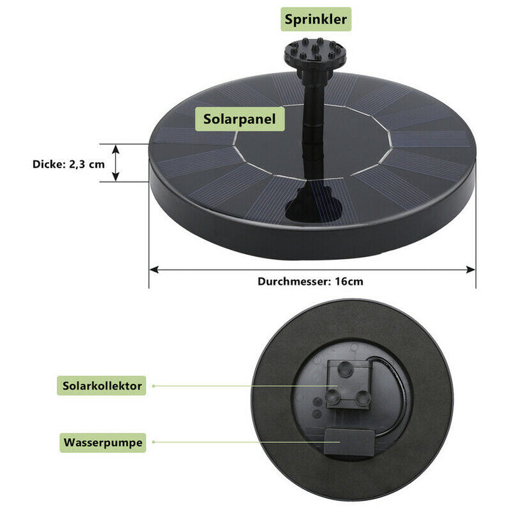 Sonnewelt SolarPumpe solar fountain pond pump