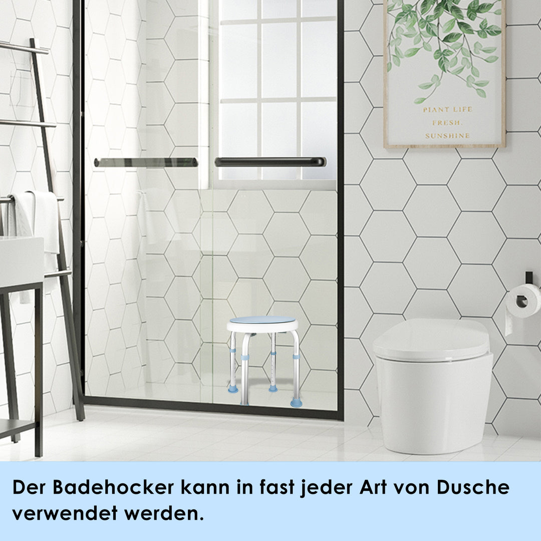 Sonnewelt Duschhocker Duschstuhl 360°Drehbarer