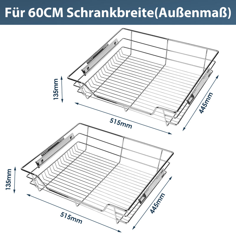 Sonnewelt Küchenschublade Teleskopschublade Metall 2 Stück