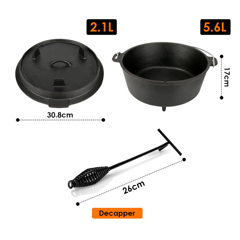 Sonnewelt Dutch Oven Gusseisen 4.5 qt/9 qt/7-teiliges Set