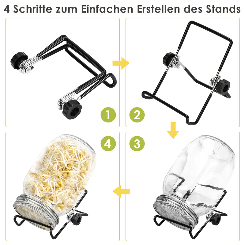 Sonnewelt 2er Sprossenglas Keimglas mit Deckel & Sieb