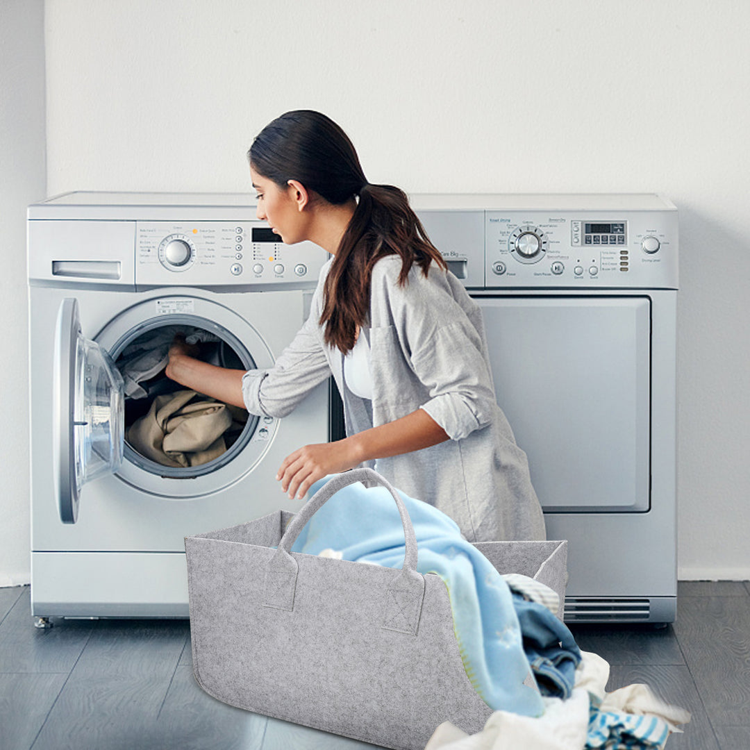 Sonnewelt 2x Filztasche Kaminholztasche Brennholzkorb Faltbar 30L