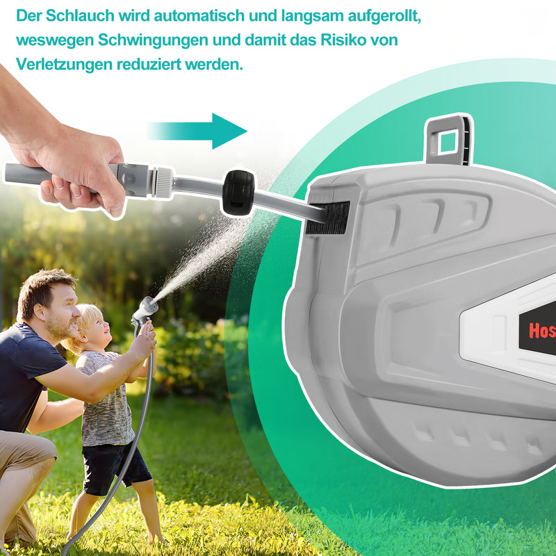 Sonnewelt Schlauchtrommel mit Handbrause und Gartenschlauch