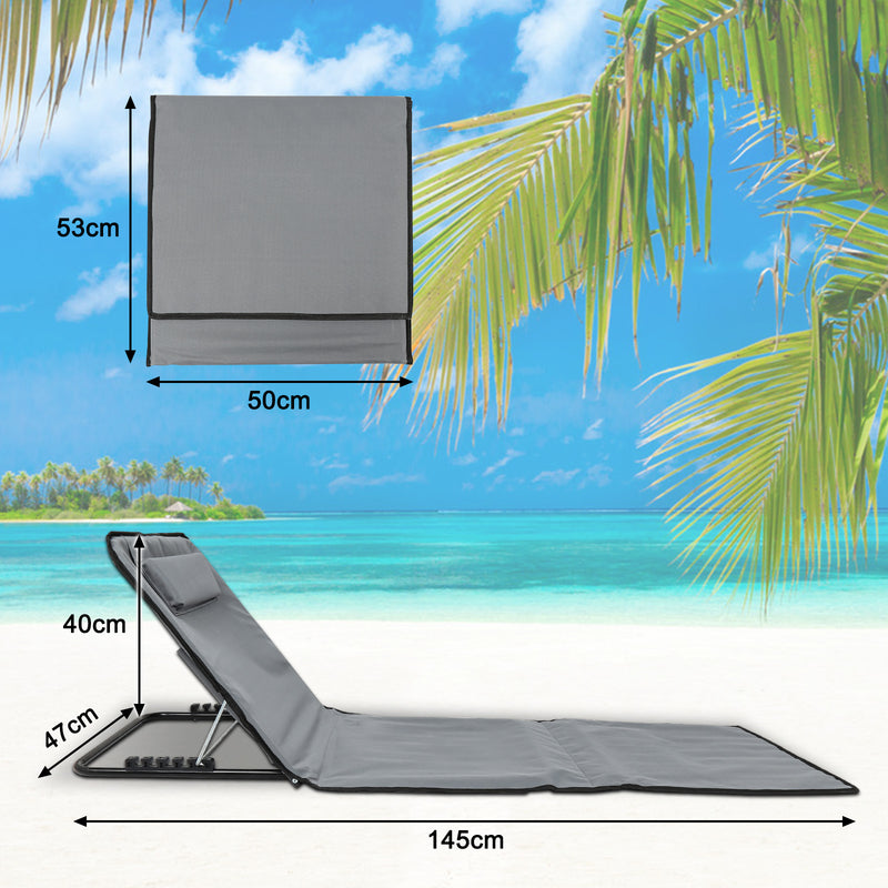 Sonnewelt Strandliegen Tragbar Strandmatte mit Einstellbar 5-stufige Höhe
