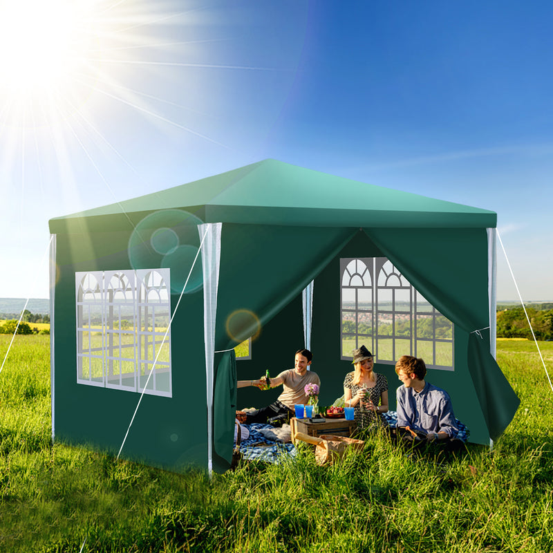 Sonnewelt Pavillon 3x3m Partyzelt Wasserdicht mit Seitenteilen