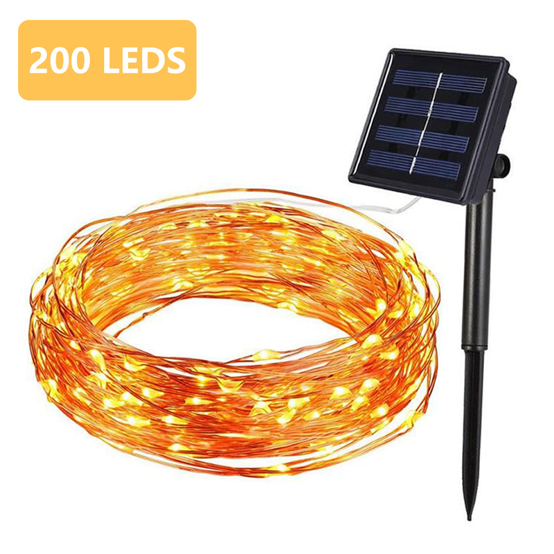 Sonnewelt Solar Lichterkette 20M 200LEDs Kupferdraht Lichterkette