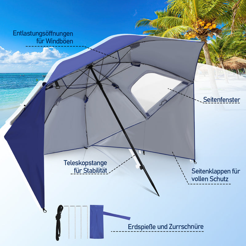 Sonnewelt Sonnenschirm mit Seitenwand 210cm