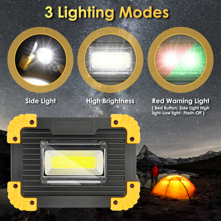 Sonnewelt LED Baustrahler Akku 30W Kaltweiß mit USB Ausgang-Ports