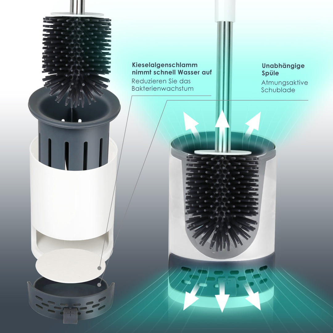 Sonnewelt Silicone Toilet Brush Sterile Stainless Steel 2 in 1