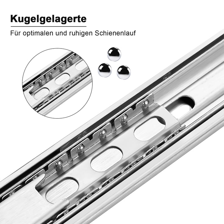 Sonnewelt 1 pair of full extension drawer rails 35 kg load capacity