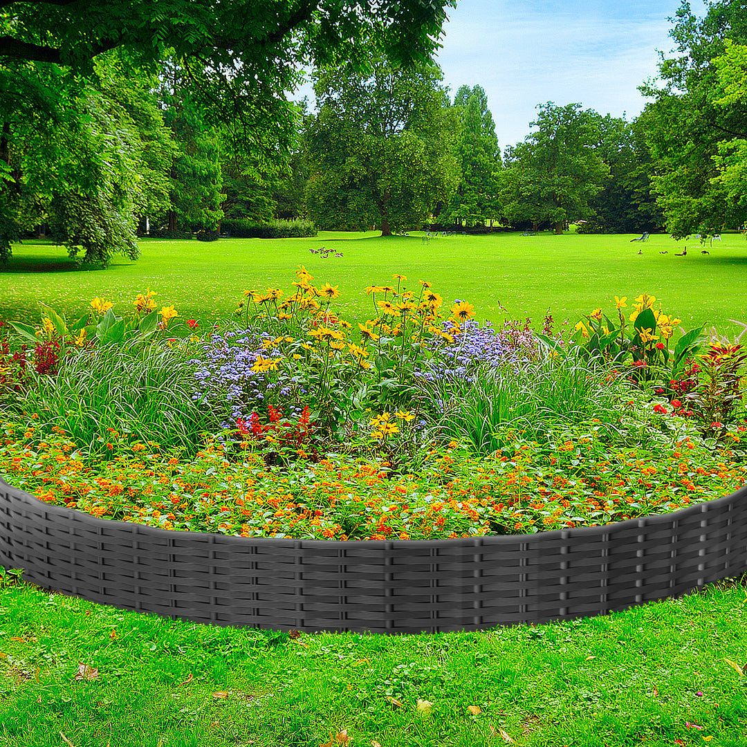 Sonnewelt lawn edge garden palisade rattan look