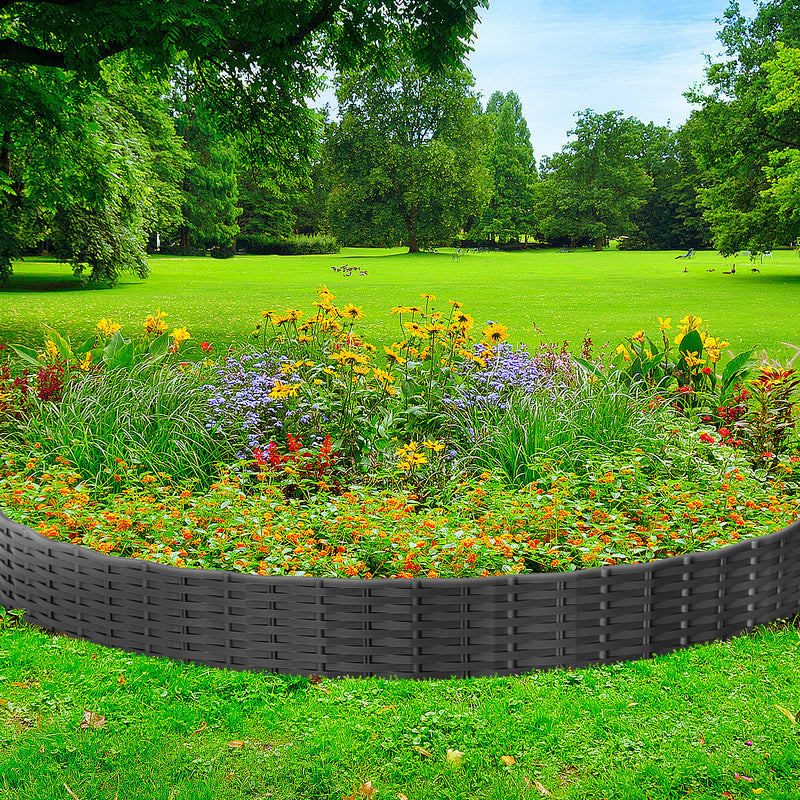Sonnewelt Rasenkante Gartenpalisade Rattan-Optik