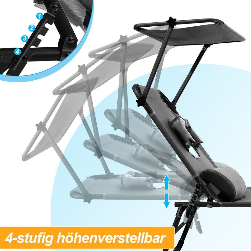 Sonnewelt Sonnenliege Klappbar Rückenlehne Verstellbar