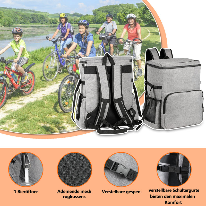 Sonnewelt Kühlrucksack Thermo Rucksack 35L mit Picknickmatte
