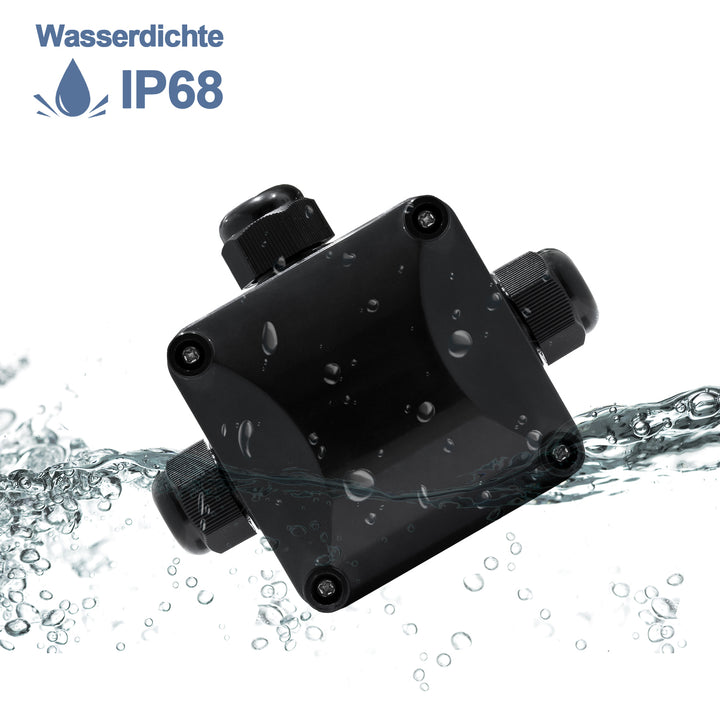 Sonnewelt Wasserdichte Abzweigdose 3-Wege Verteilerdose IP68
