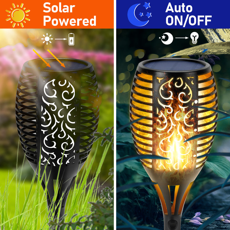 Sonnewelt Solarlampen für Außen 4 Stück 3 IN 1 Solarfackeln