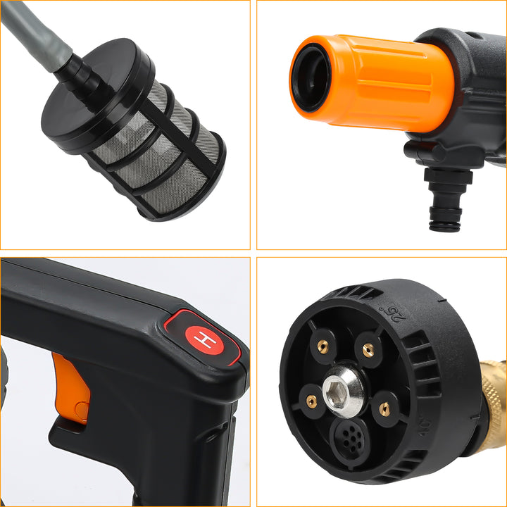Sonnewelt Akku Hochdruckreiniger Tragbarer 20V Max 435 PSI