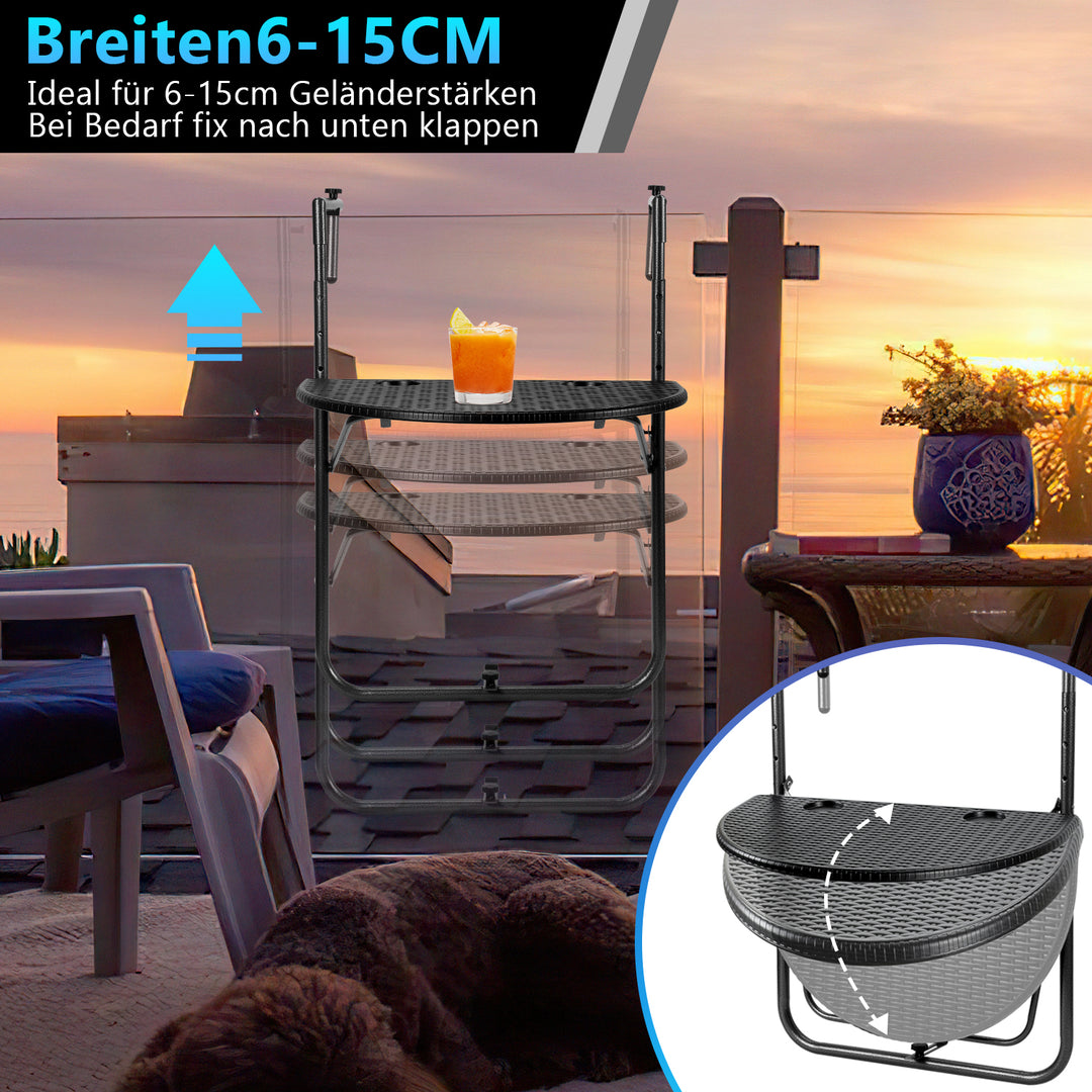 Sonnewelt Balkonhängetisch klappbar Balkontisch