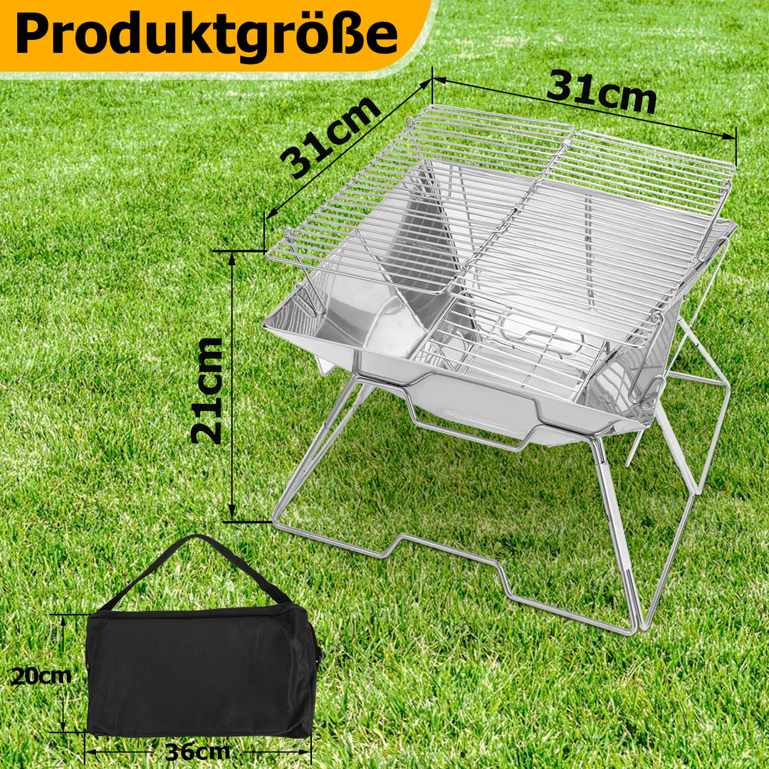 Sonnewelt Klappgrill Edelstahl Camping Holzofen Tragbar