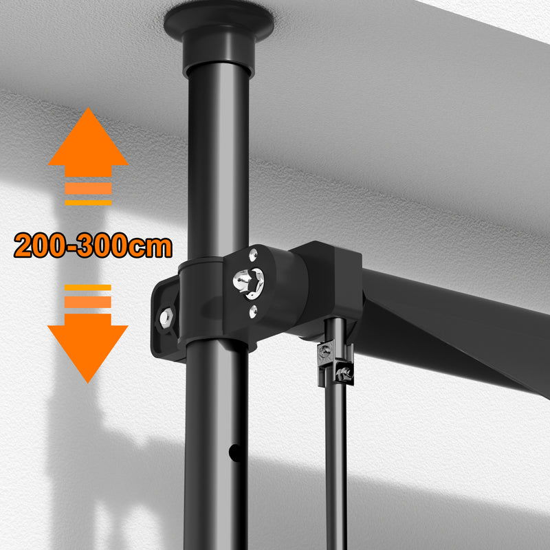 Sonnewelt Klemmmarkise mit Handkurbel mit Solar LED Lichtkette