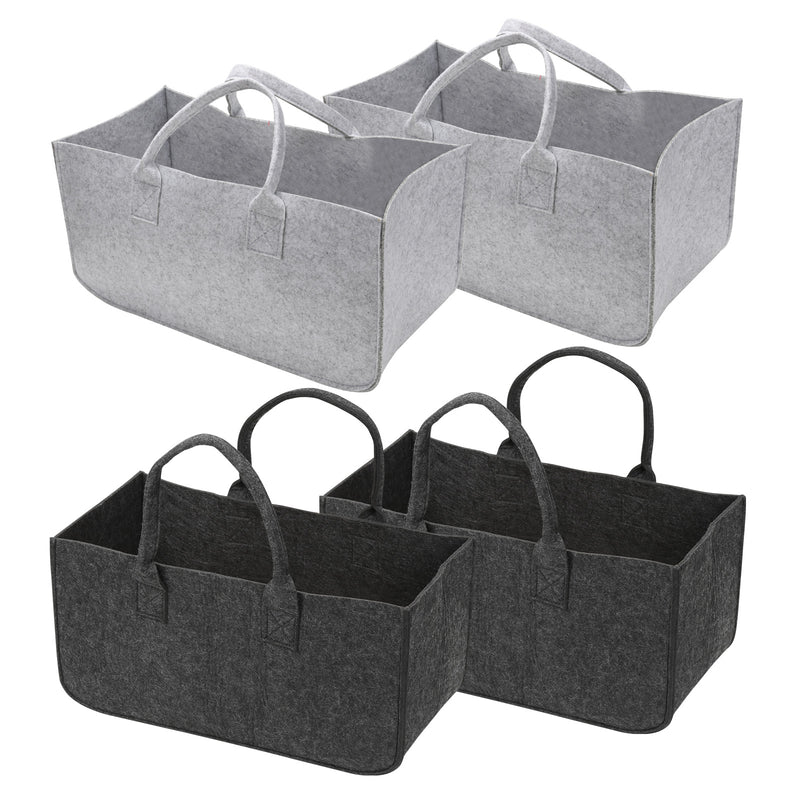 Sonnewelt 2x Felt Bag Firewood Bag Firewood Basket Foldable