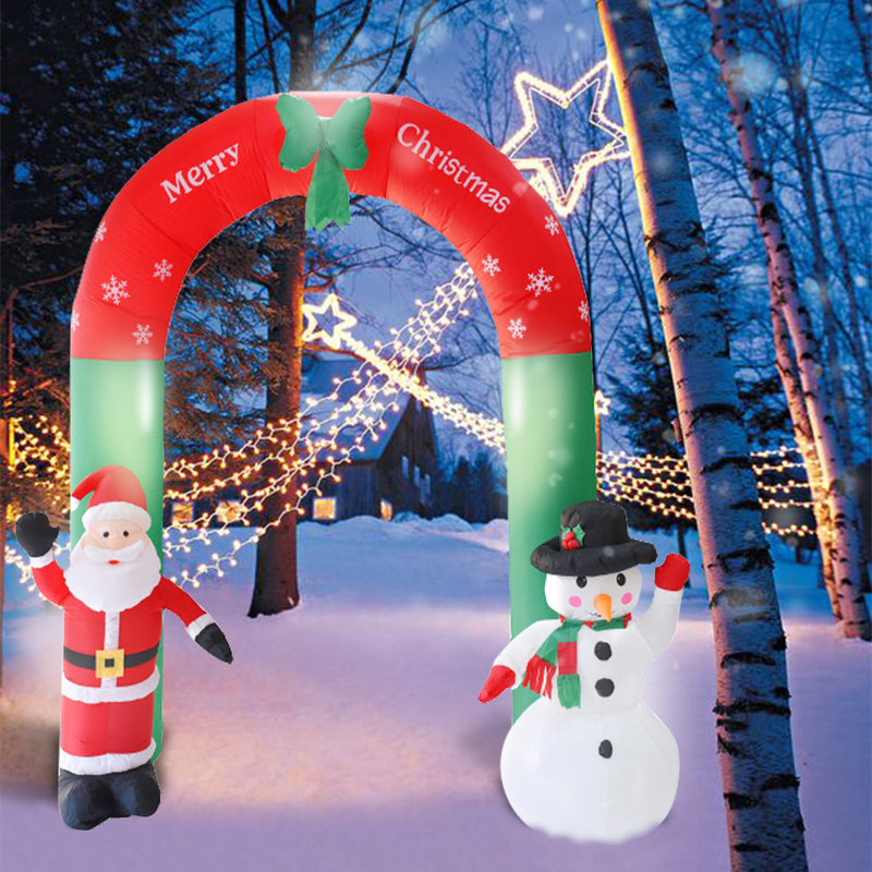 Sonnewelt Weihnachtsmann Aufblasbarer Deko Tor 240cm Schneemann Santa