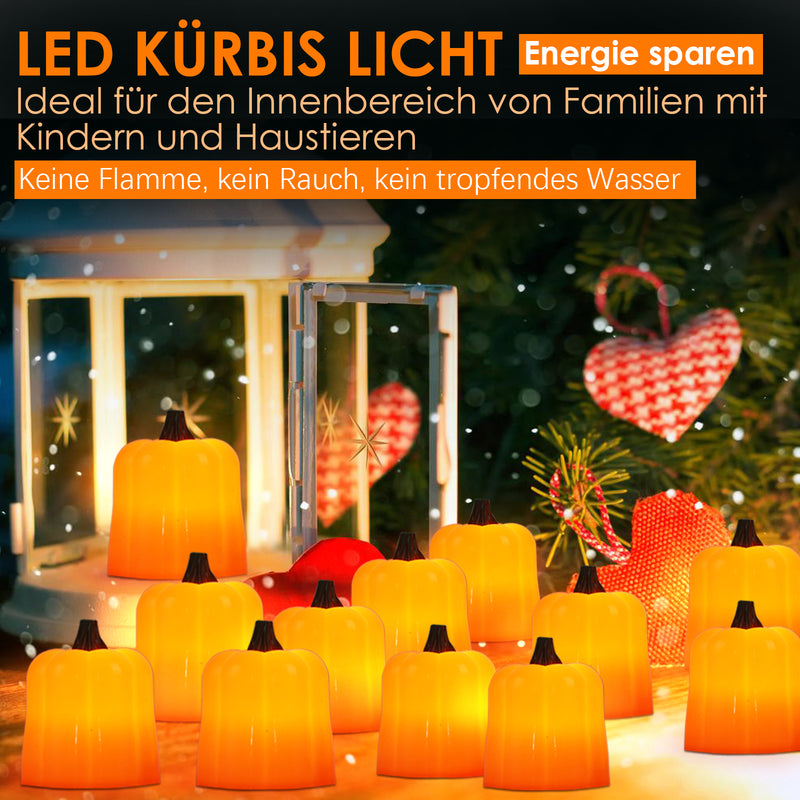 Sonnewelt LED Kürbis Teelichter 12Pcs Halloween licht
