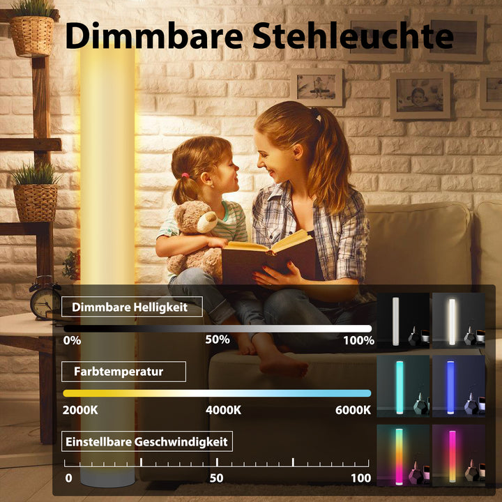 Sonnewelt 2X LED Stehlampe RGB Dimmbar mit Fernbedienung 6W