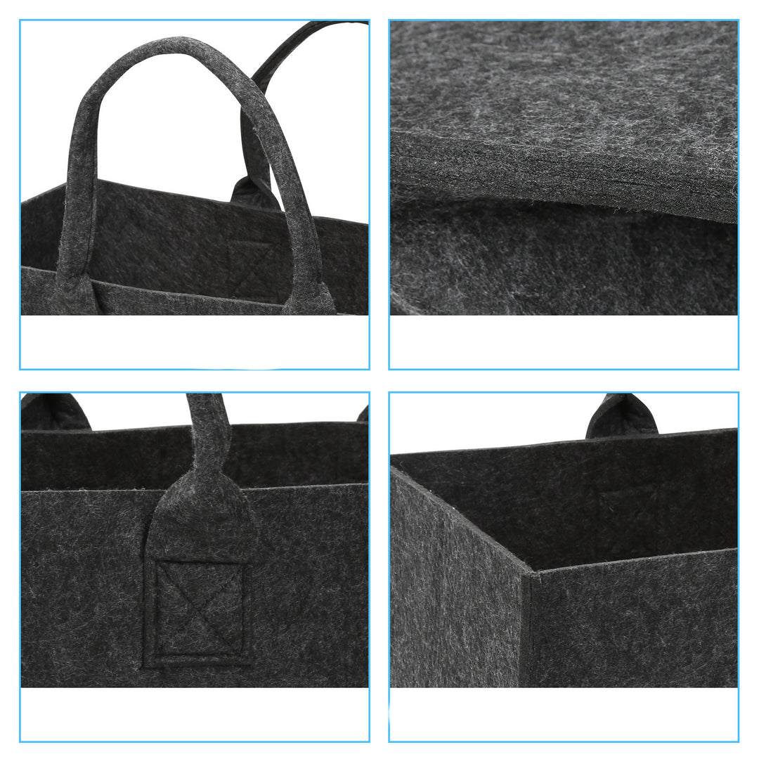 Sonnewelt 2x Filztasche Kaminholztasche Brennholzkorb Faltbar 30L